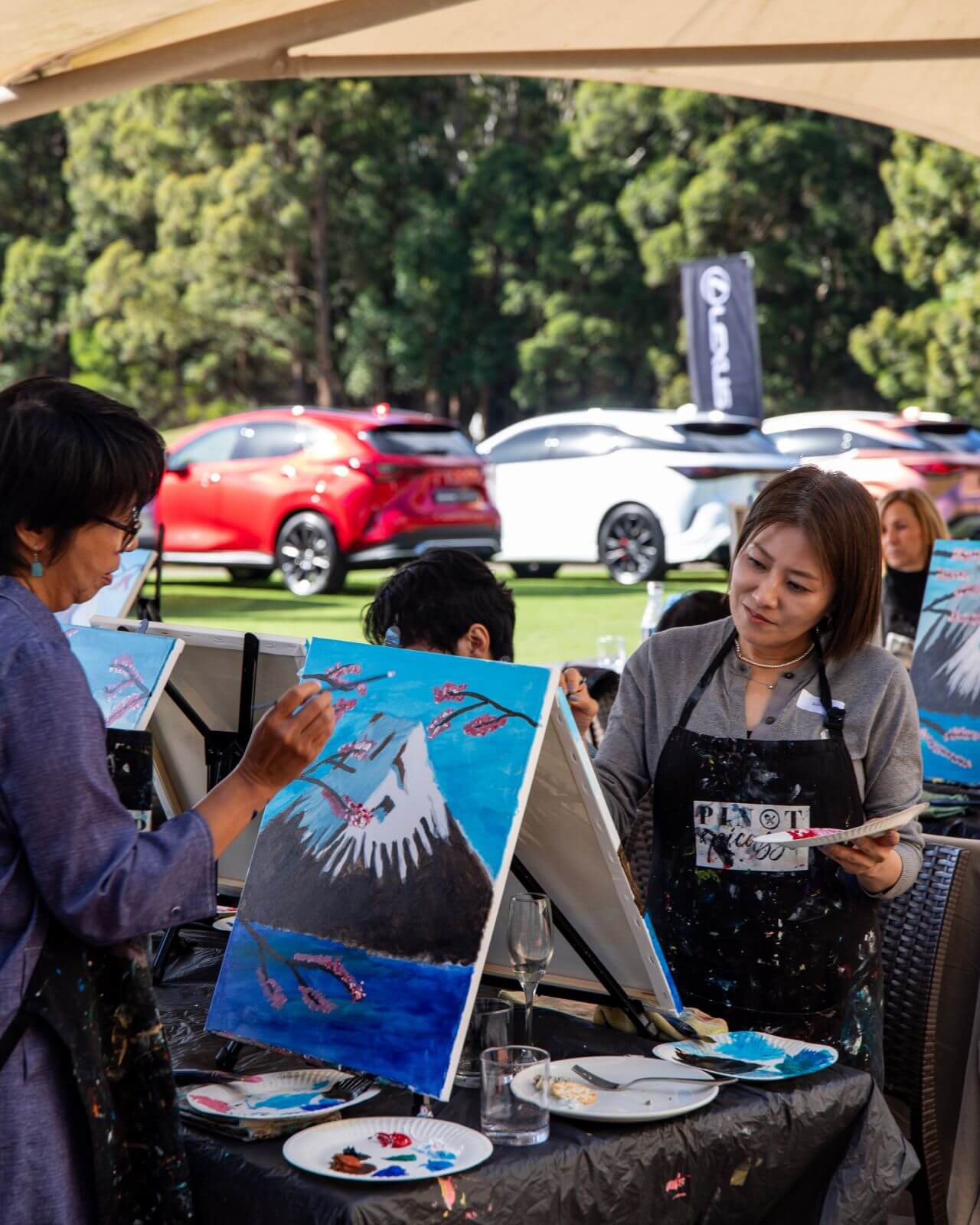 Paint and Sip activity at Lexus of Chatswood Golf Day