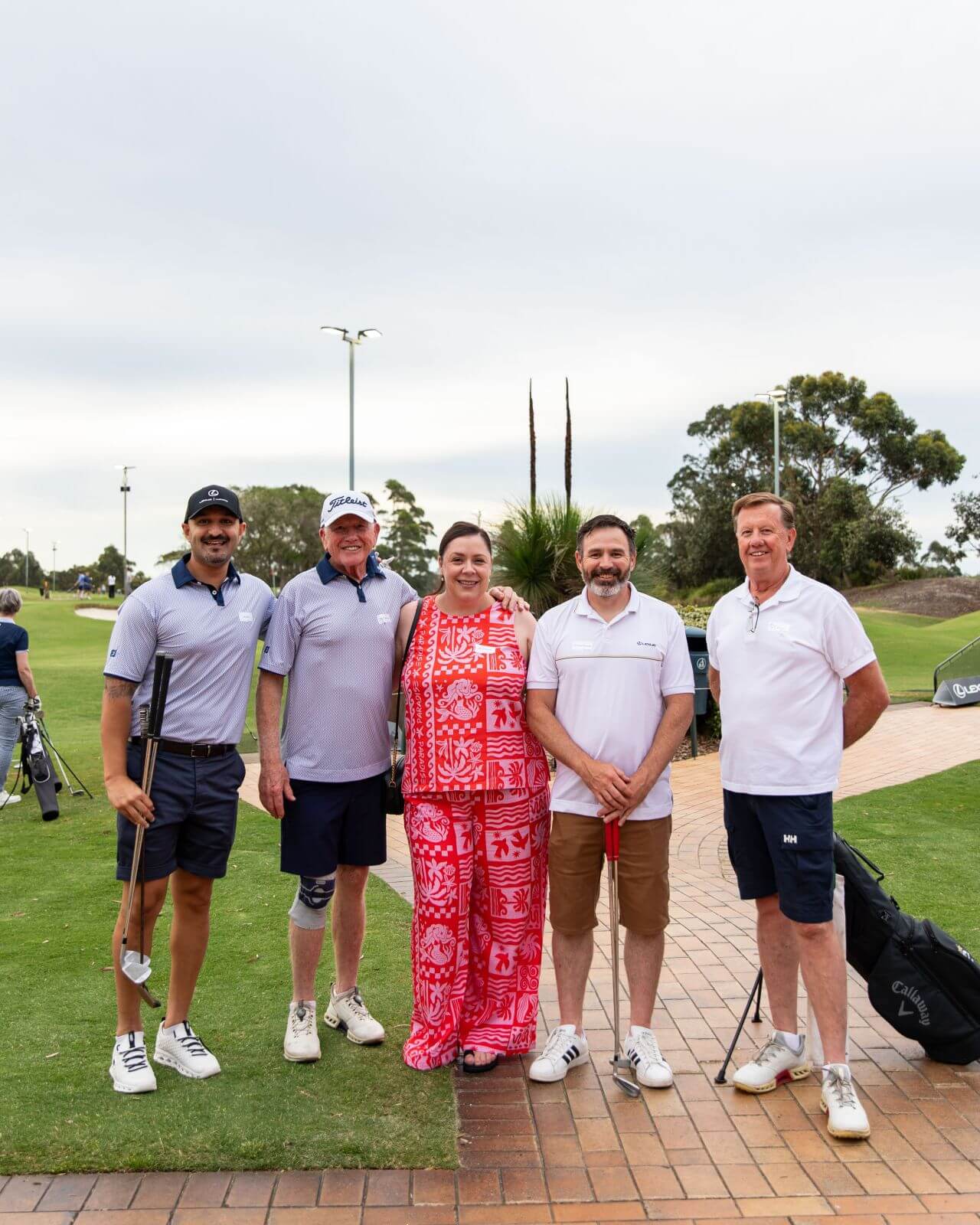 Phil McCarroll Nathan Stafford and friends at the Lexus of Chatswood Twilight Par 3 event