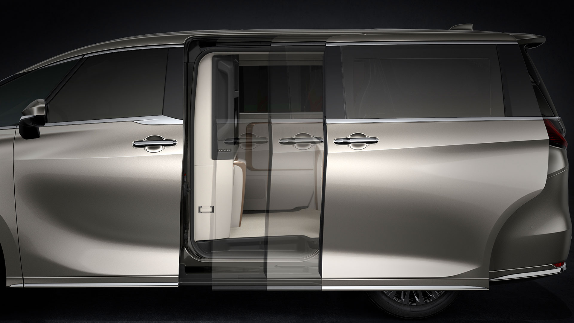 Sliding door on the Lexus LM