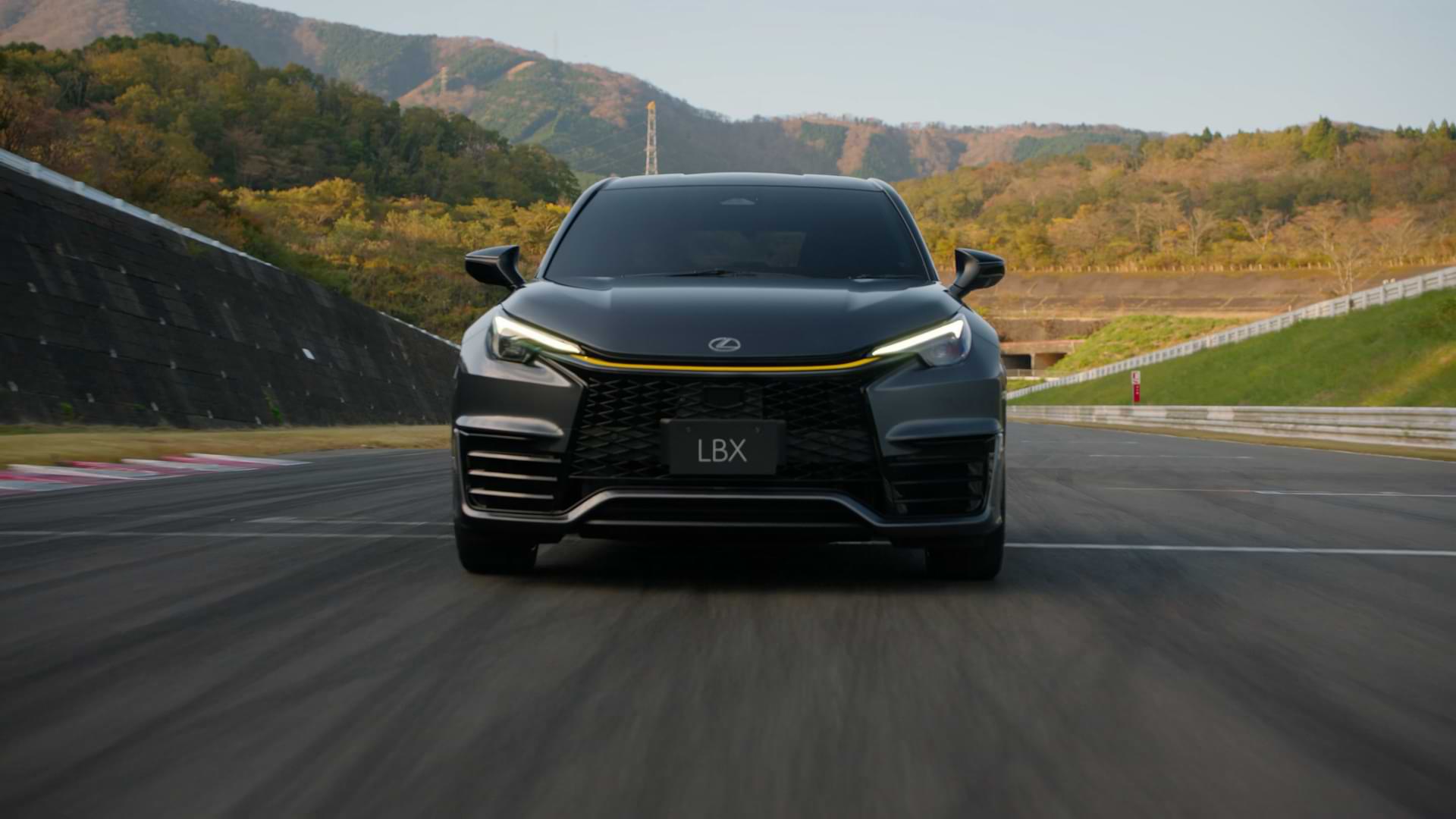 A car on the a private track.