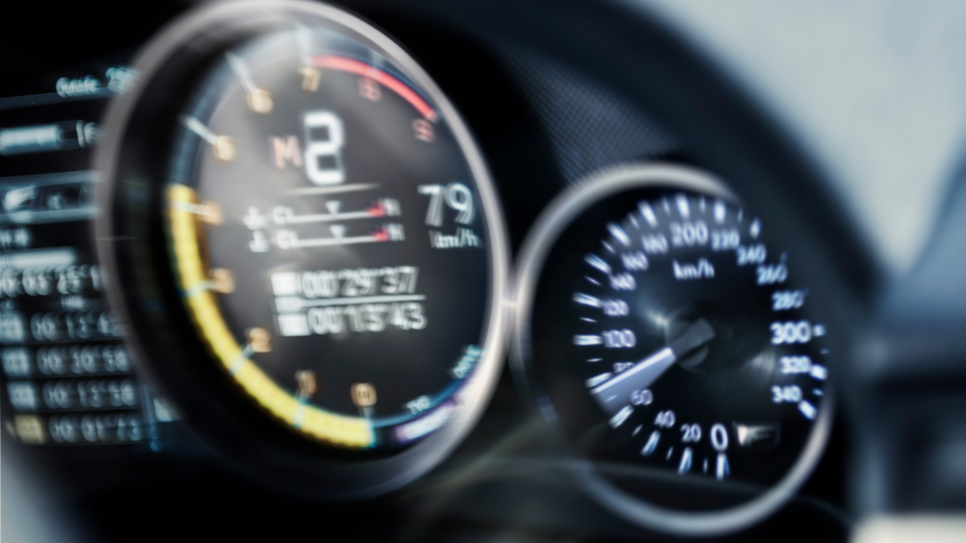 Lexus RC F dashboard featuring speedometer