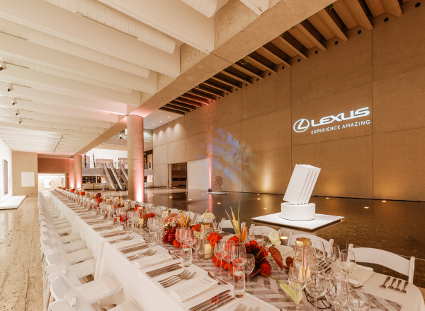 Dining table at Queensland Art Gallery event