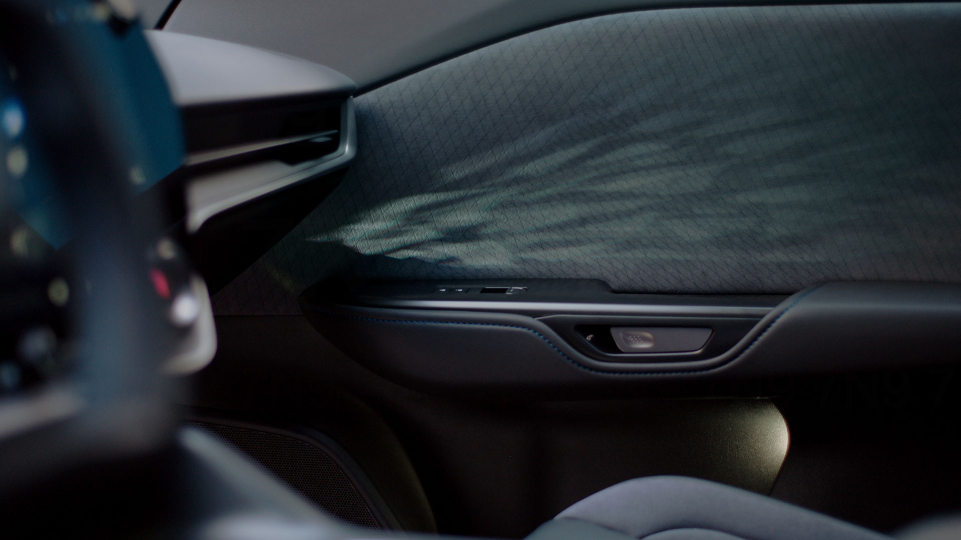 Interior of the Lexus RZ with vehicle passenger door detail.